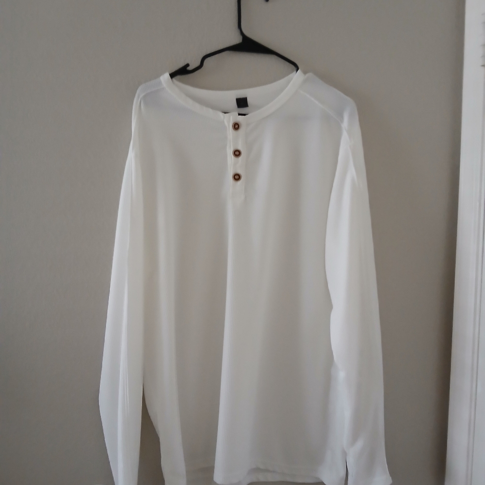 Men's White Henley Shirt